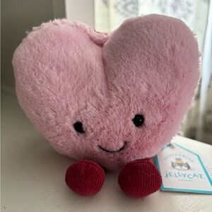 Jellycat Blush Heart Plush with Red Feet